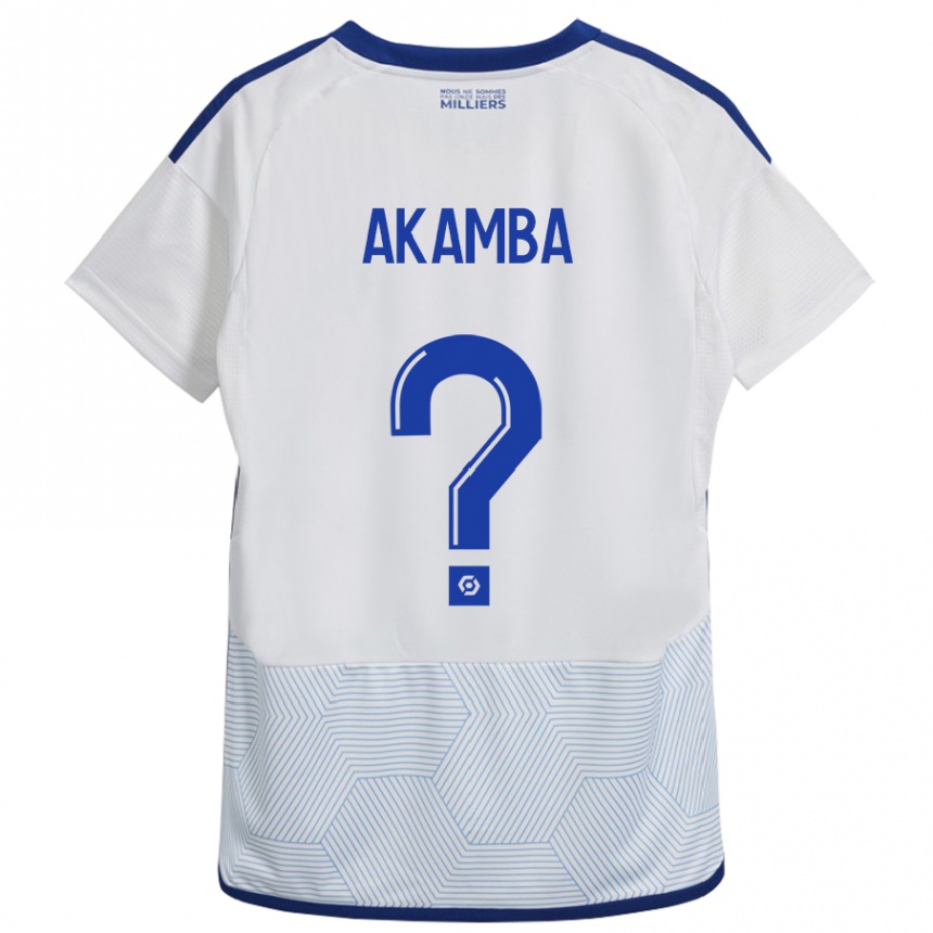 Herren Fußball Fred Akamba #0 Weiß Auswärtstrikot Trikot 2023/24 T-Shirt Luxemburg