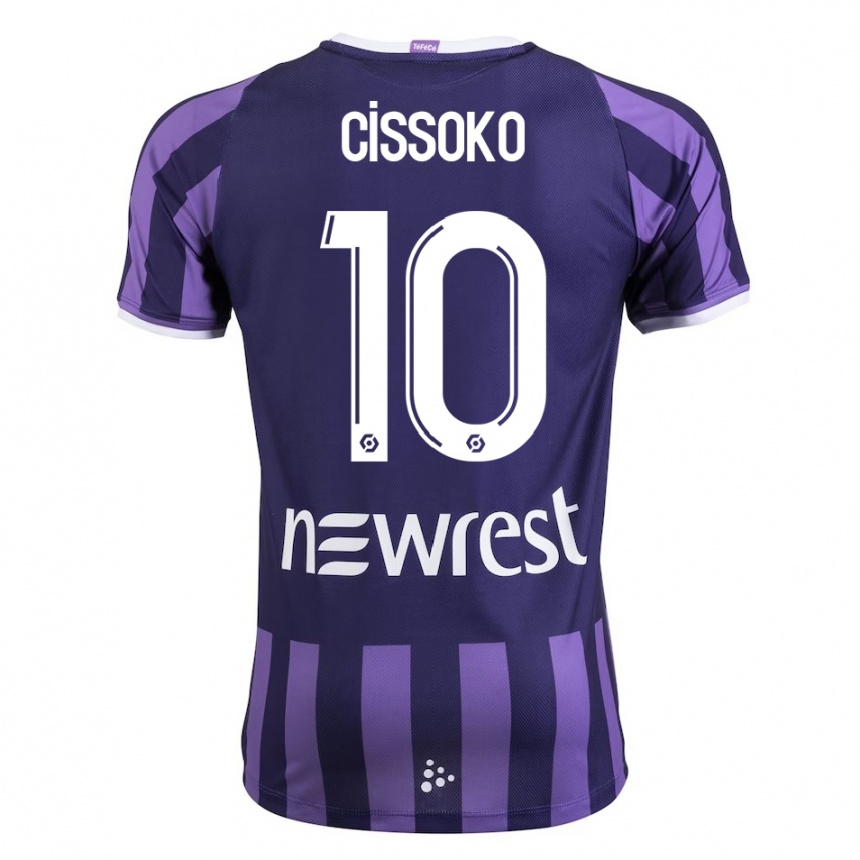 Herren Fußball Ibrahim Cissoko #10 Lila Auswärtstrikot Trikot 2023/24 T-Shirt Luxemburg