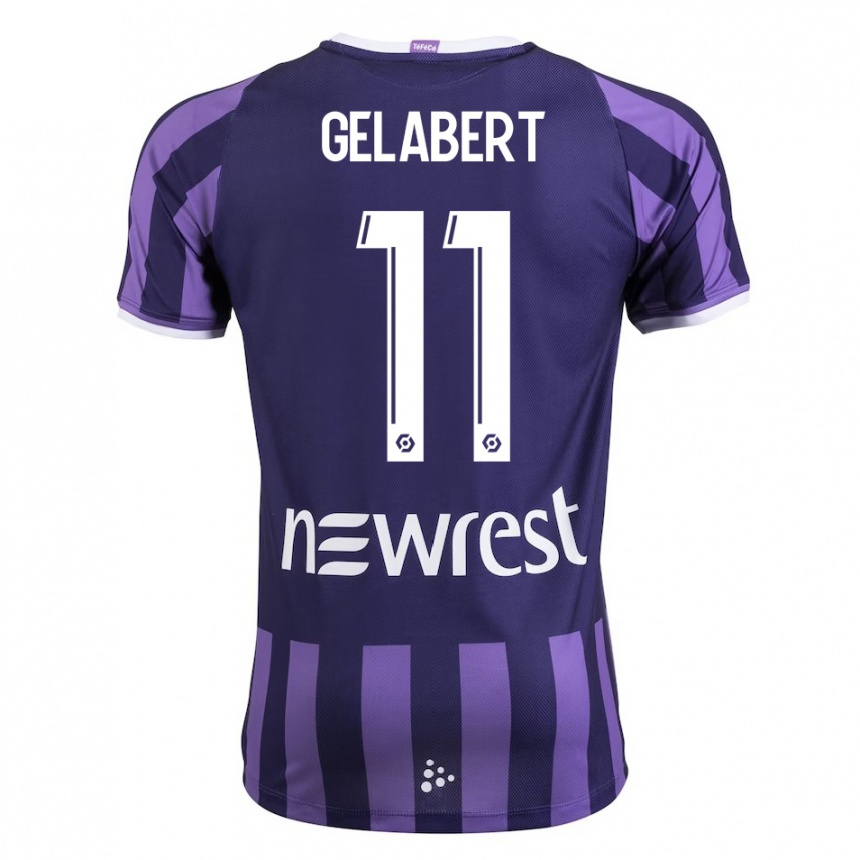 Herren Fußball César Gelabert #11 Lila Auswärtstrikot Trikot 2023/24 T-Shirt Luxemburg
