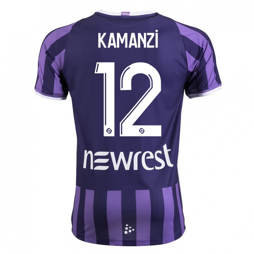 Herren Fußball Warren Kamanzi #12 Lila Auswärtstrikot Trikot 2023/24 T-Shirt Luxemburg