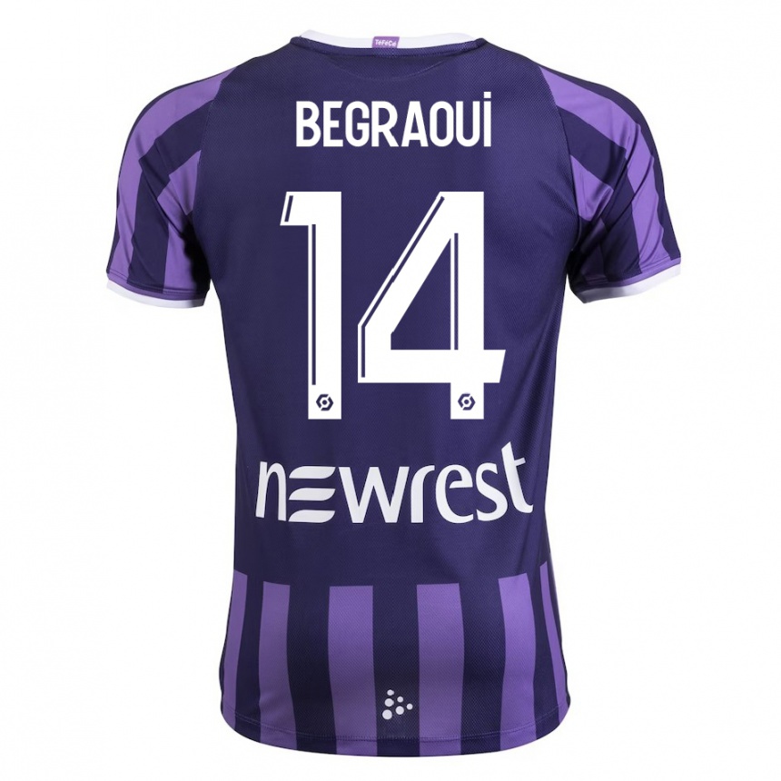 Herren Fußball Yanis Begraoui #14 Lila Auswärtstrikot Trikot 2023/24 T-Shirt Luxemburg