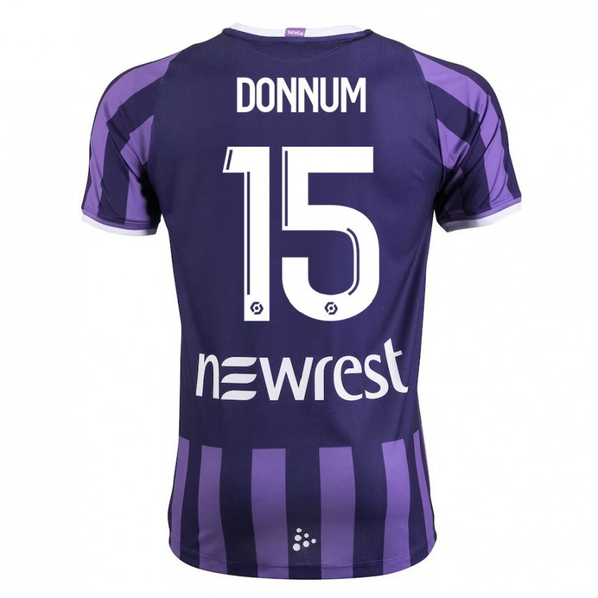 Herren Fußball Aron Dønnum #15 Lila Auswärtstrikot Trikot 2023/24 T-Shirt Luxemburg
