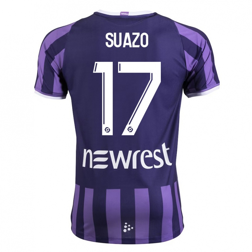 Herren Fußball Gabriel Suazo #17 Lila Auswärtstrikot Trikot 2023/24 T-Shirt Luxemburg