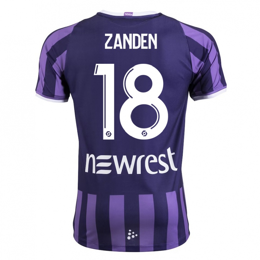 Herren Fußball Oliver Zandén #18 Lila Auswärtstrikot Trikot 2023/24 T-Shirt Luxemburg