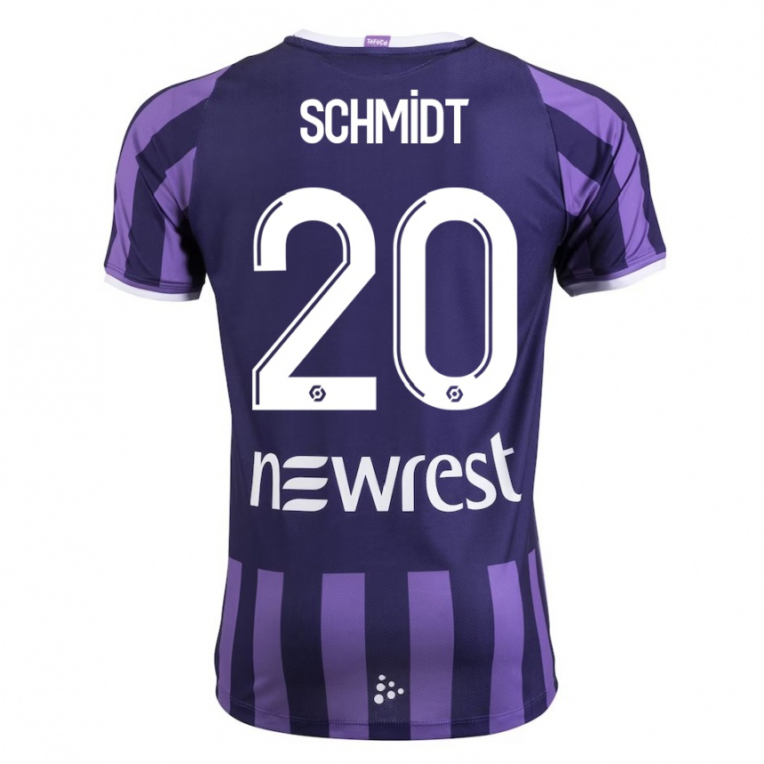 Herren Fußball Niklas Schmidt #20 Lila Auswärtstrikot Trikot 2023/24 T-Shirt Luxemburg
