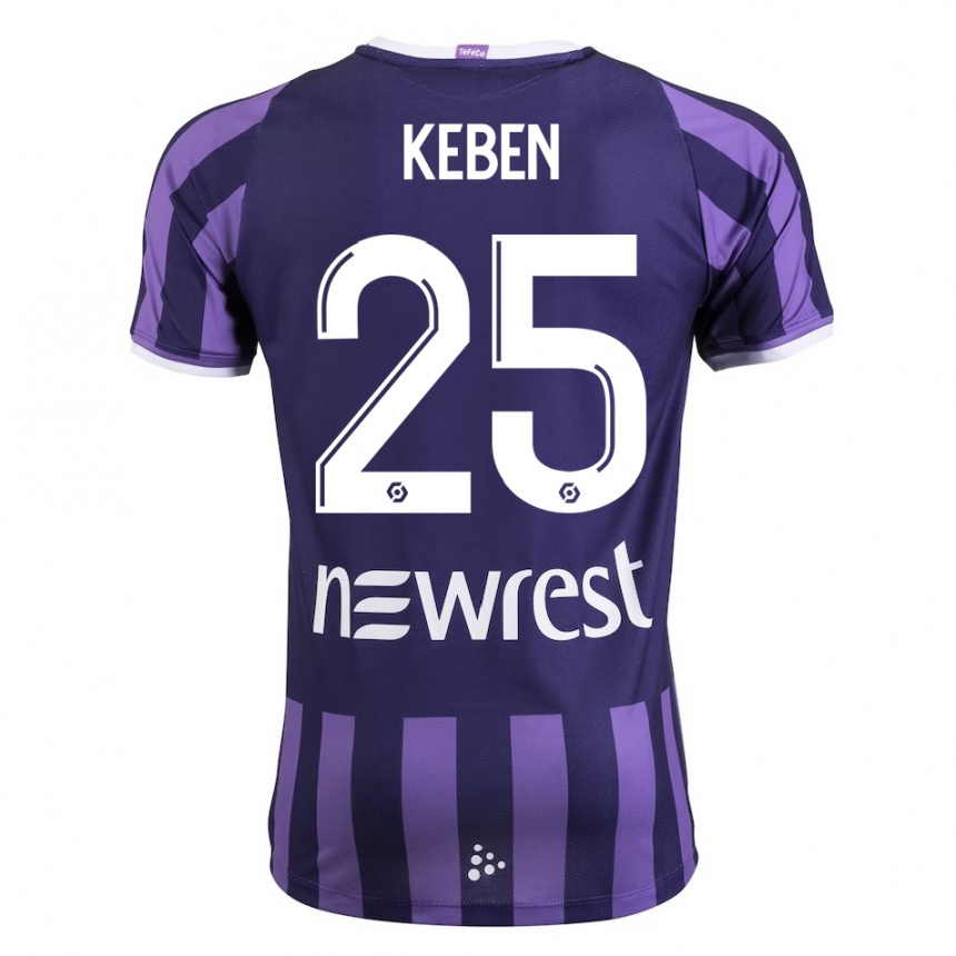 Herren Fußball Kévin Keben #25 Lila Auswärtstrikot Trikot 2023/24 T-Shirt Luxemburg