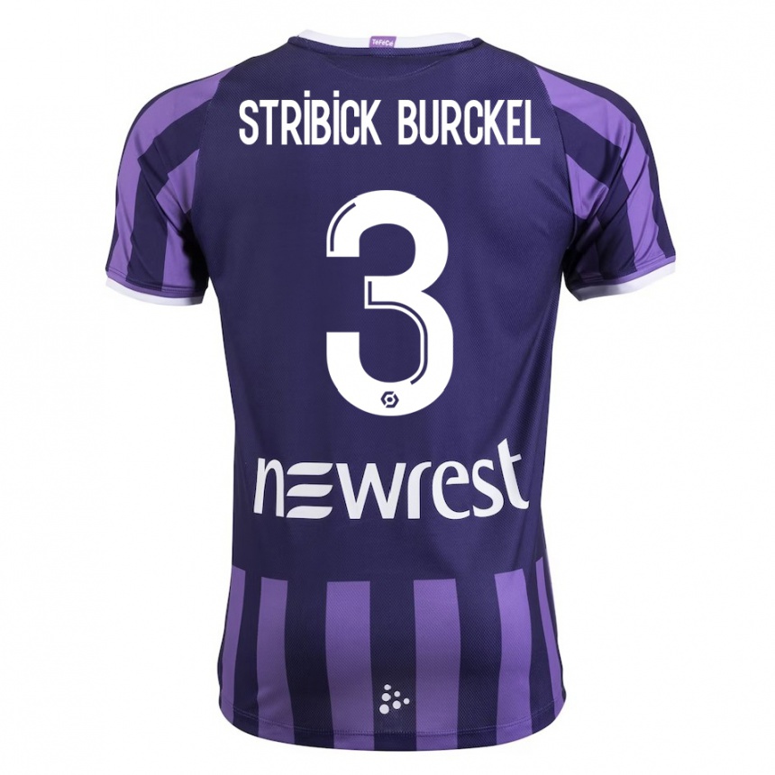 Herren Fußball Laetitia Stribick-Burckel #3 Lila Auswärtstrikot Trikot 2023/24 T-Shirt Luxemburg