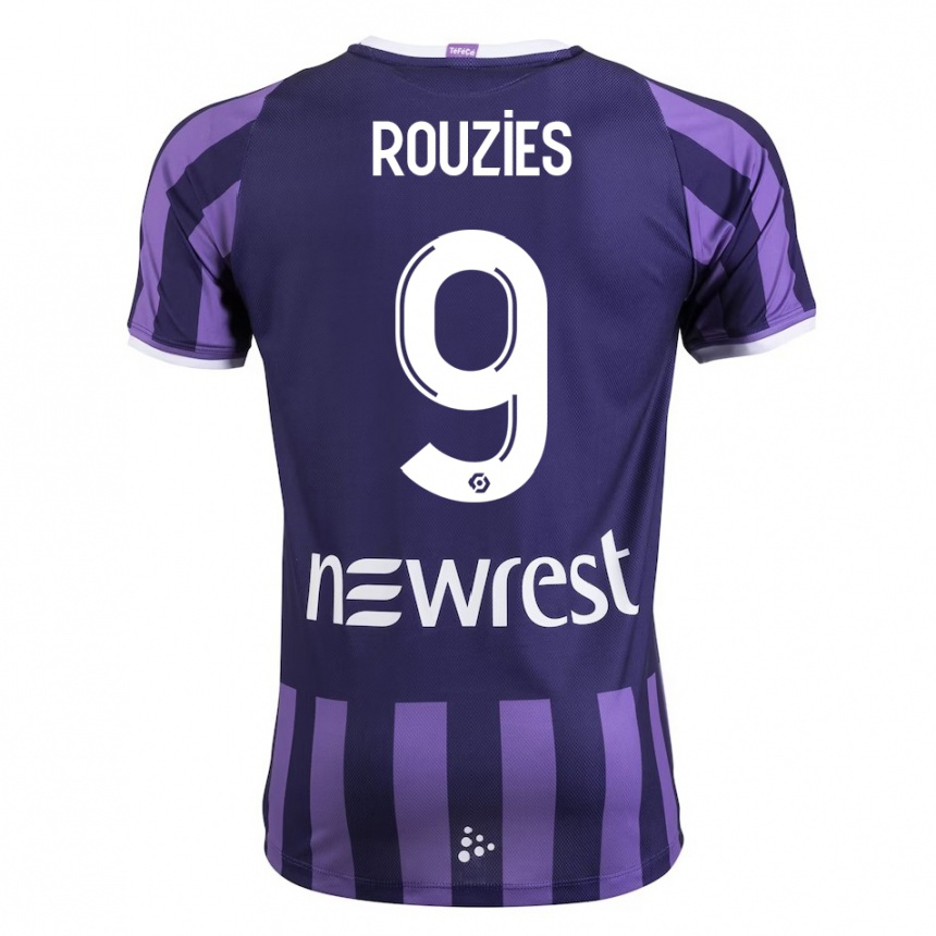 Herren Fußball Manon Rouzies #9 Lila Auswärtstrikot Trikot 2023/24 T-Shirt Luxemburg