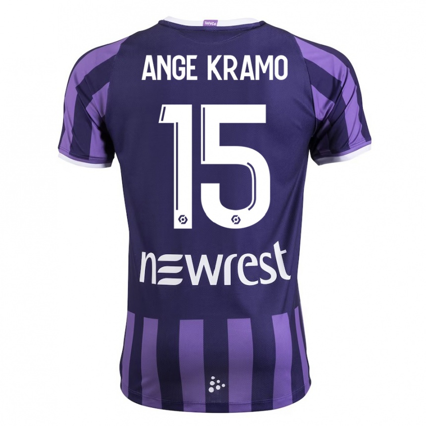 Herren Fußball Marie Ange Kramo #15 Lila Auswärtstrikot Trikot 2023/24 T-Shirt Luxemburg