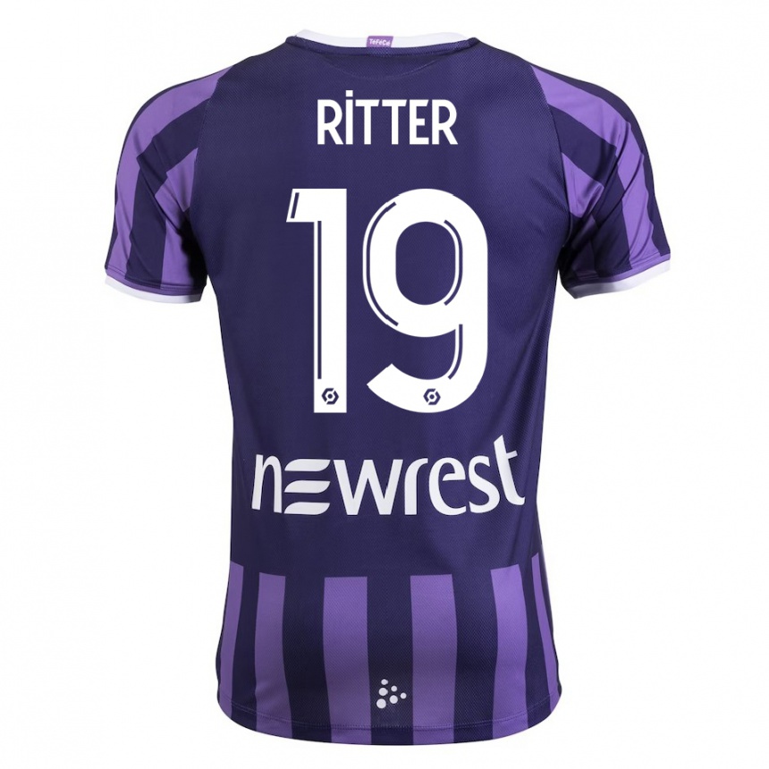 Herren Fußball Morgane Ritter #19 Lila Auswärtstrikot Trikot 2023/24 T-Shirt Luxemburg