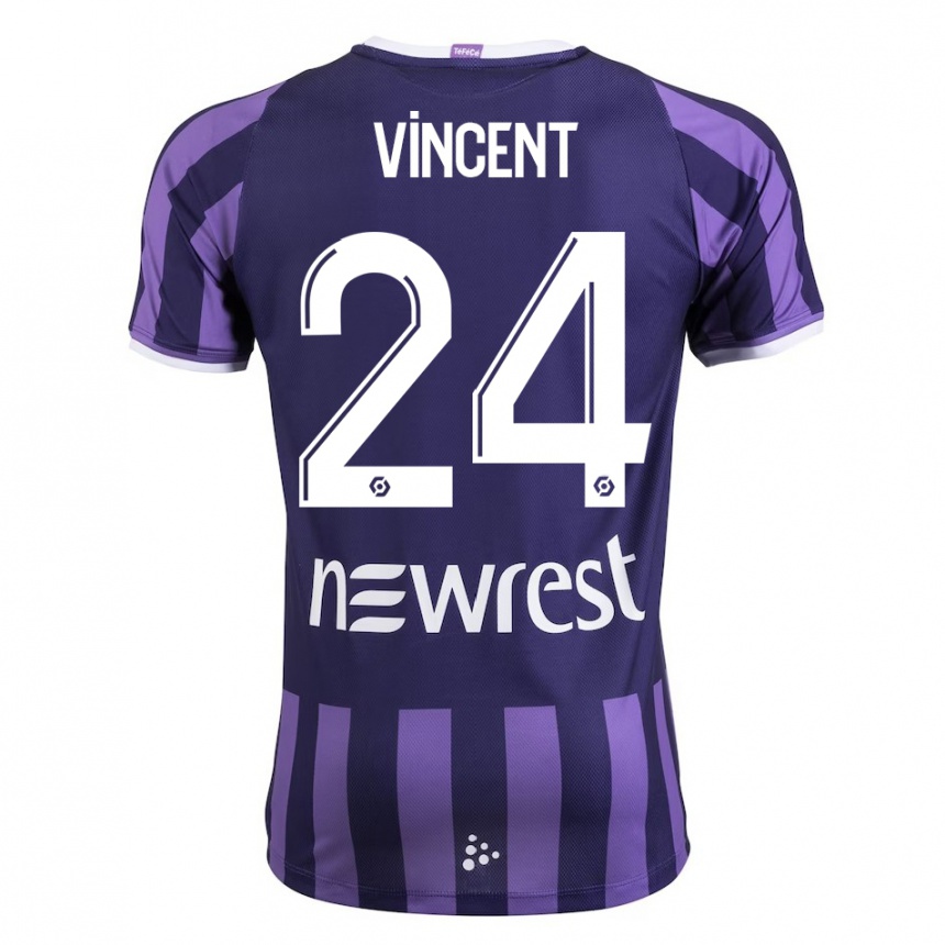 Herren Fußball Magalie Vincent #24 Lila Auswärtstrikot Trikot 2023/24 T-Shirt Luxemburg