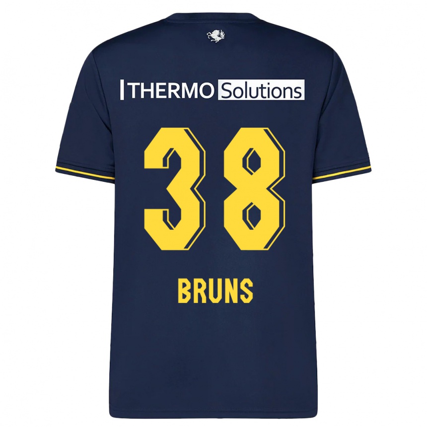 Herren Fußball Max Bruns #38 Marine Auswärtstrikot Trikot 2023/24 T-Shirt Luxemburg