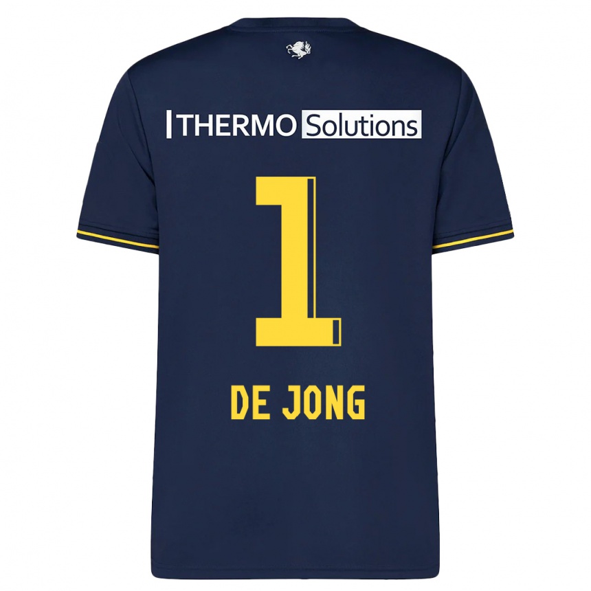 Herren Fußball Daniëlle De Jong #1 Marine Auswärtstrikot Trikot 2023/24 T-Shirt Luxemburg