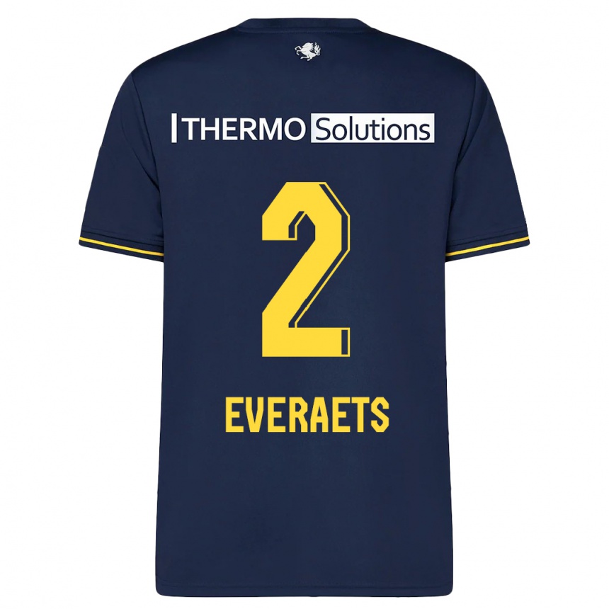 Herren Fußball Kim Everaets #2 Marine Auswärtstrikot Trikot 2023/24 T-Shirt Luxemburg