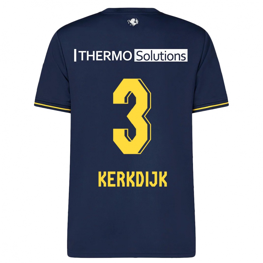 Herren Fußball Danique Kerkdijk #3 Marine Auswärtstrikot Trikot 2023/24 T-Shirt Luxemburg