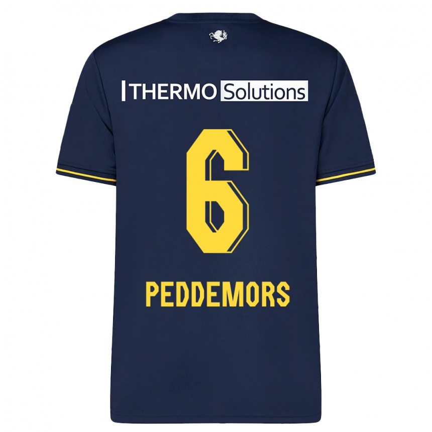 Herren Fußball Ella Peddemors #6 Marine Auswärtstrikot Trikot 2023/24 T-Shirt Luxemburg
