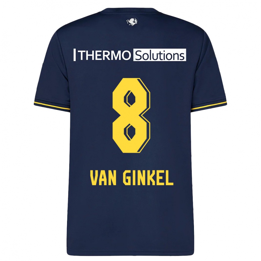 Herren Fußball Danique Van Ginkel #8 Marine Auswärtstrikot Trikot 2023/24 T-Shirt Luxemburg