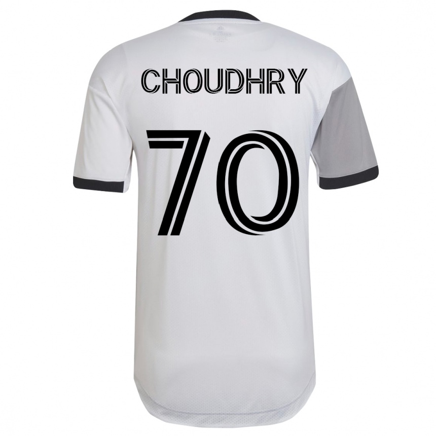 Herren Fußball Benjamin Choudhry #70 Weiß Auswärtstrikot Trikot 2023/24 T-Shirt Luxemburg