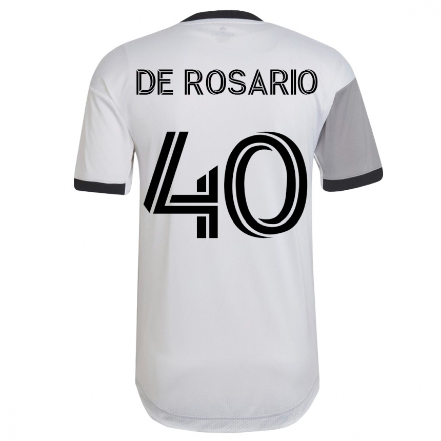 Herren Fußball Adisa De Rosario #40 Weiß Auswärtstrikot Trikot 2023/24 T-Shirt Luxemburg