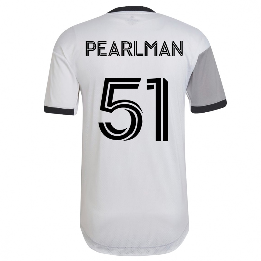 Herren Fußball Adam Pearlman #51 Weiß Auswärtstrikot Trikot 2023/24 T-Shirt Luxemburg