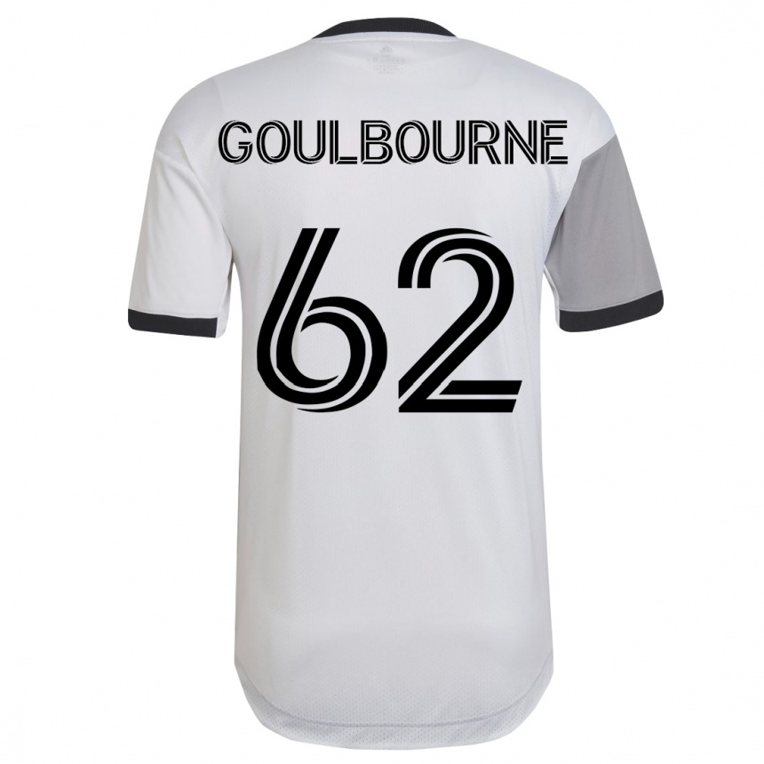 Herren Fußball Rohan Goulbourne #62 Weiß Auswärtstrikot Trikot 2023/24 T-Shirt Luxemburg