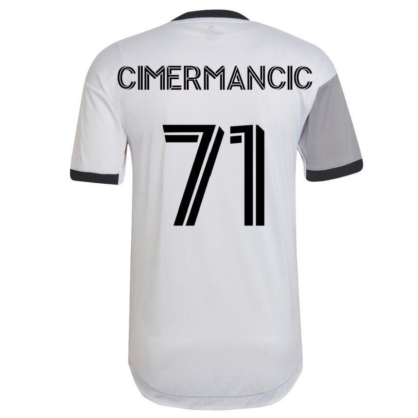 Herren Fußball Markus Cimermancic #71 Weiß Auswärtstrikot Trikot 2023/24 T-Shirt Luxemburg