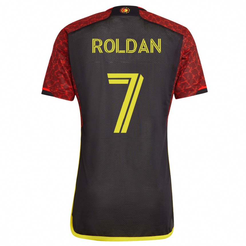 Herren Fußball Cristian Roldán #7 Orangefarben Auswärtstrikot Trikot 2023/24 T-Shirt Luxemburg