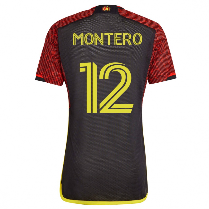 Herren Fußball Fredy Montero #12 Orangefarben Auswärtstrikot Trikot 2023/24 T-Shirt Luxemburg