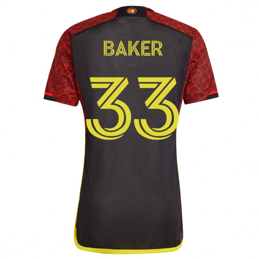 Herren Fußball Cody Baker #33 Orangefarben Auswärtstrikot Trikot 2023/24 T-Shirt Luxemburg