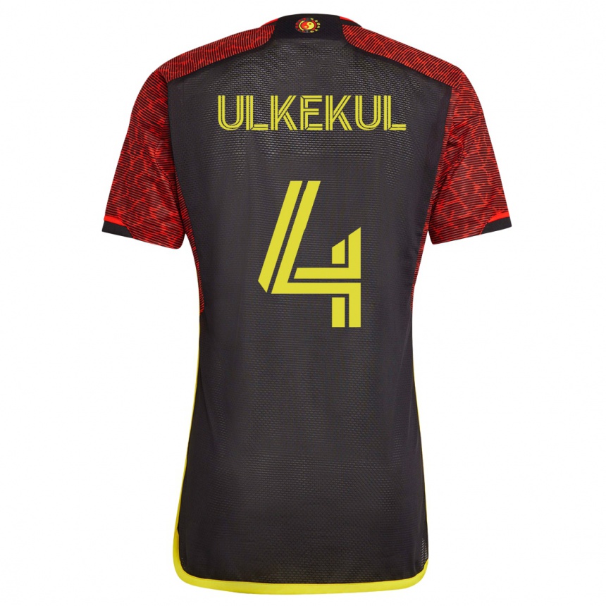 Herren Fußball Jodi Ulkekul #4 Orangefarben Auswärtstrikot Trikot 2023/24 T-Shirt Luxemburg