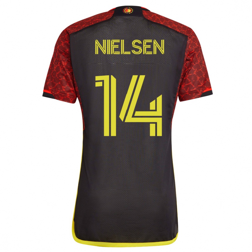 Herren Fußball Taylor Nielsen #14 Orangefarben Auswärtstrikot Trikot 2023/24 T-Shirt Luxemburg