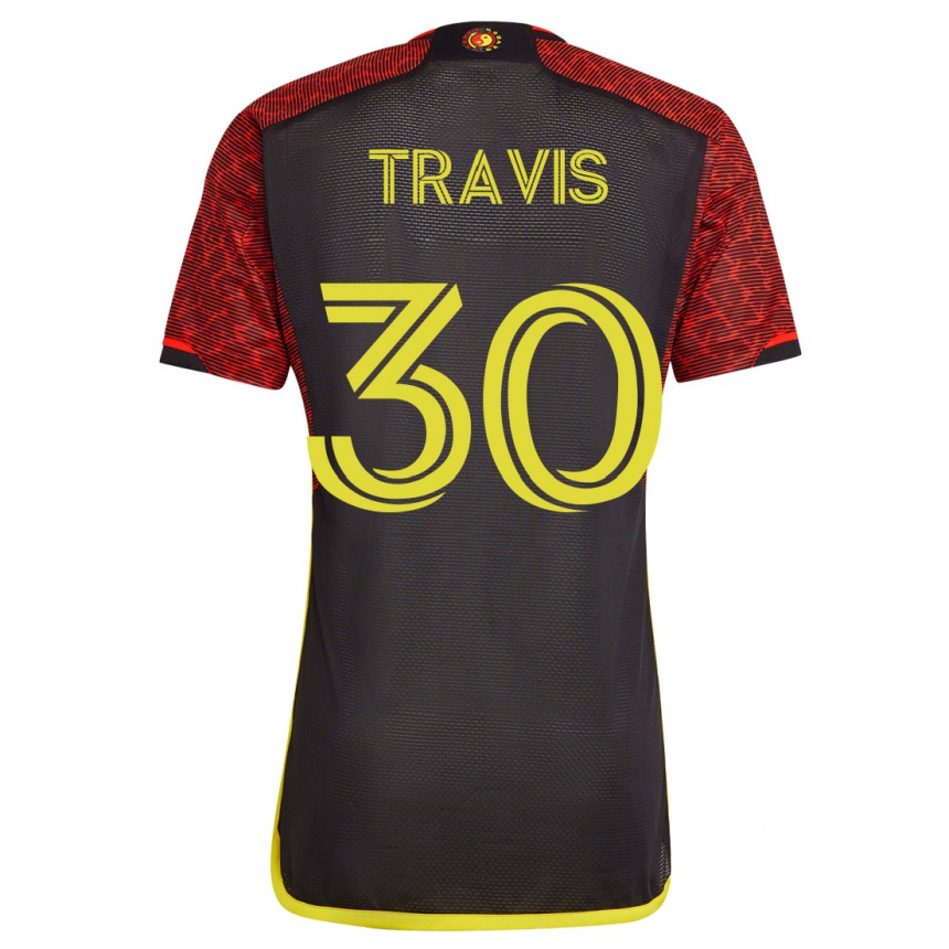 Herren Fußball Riley Travis #30 Orangefarben Auswärtstrikot Trikot 2023/24 T-Shirt Luxemburg