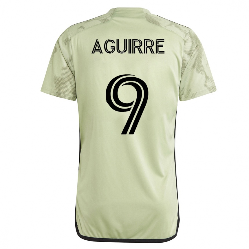 Herren Fußball Dustin Aguirre #9 Grün Auswärtstrikot Trikot 2023/24 T-Shirt Luxemburg