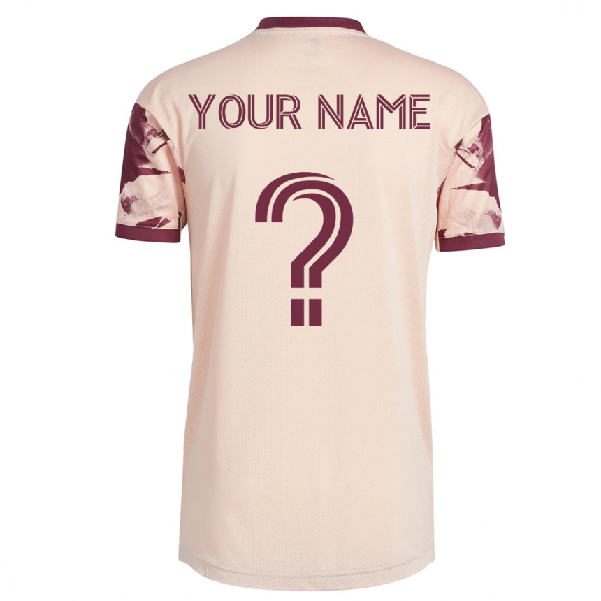 Herren Fußball Ihren Namen #0 Cremefarben Auswärtstrikot Trikot 2023/24 T-Shirt Luxemburg