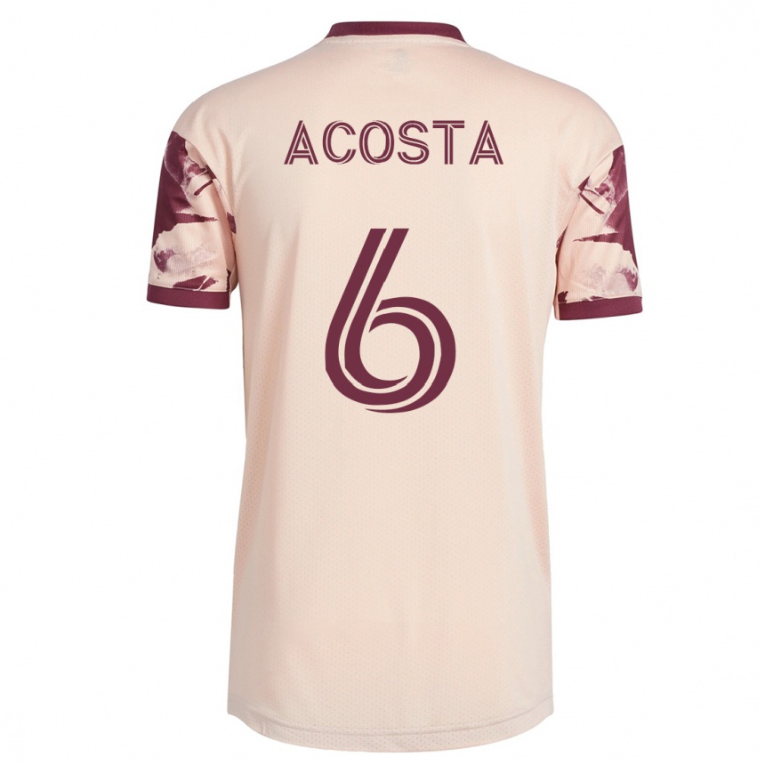 Herren Fußball Bryan Acosta #6 Cremefarben Auswärtstrikot Trikot 2023/24 T-Shirt Luxemburg
