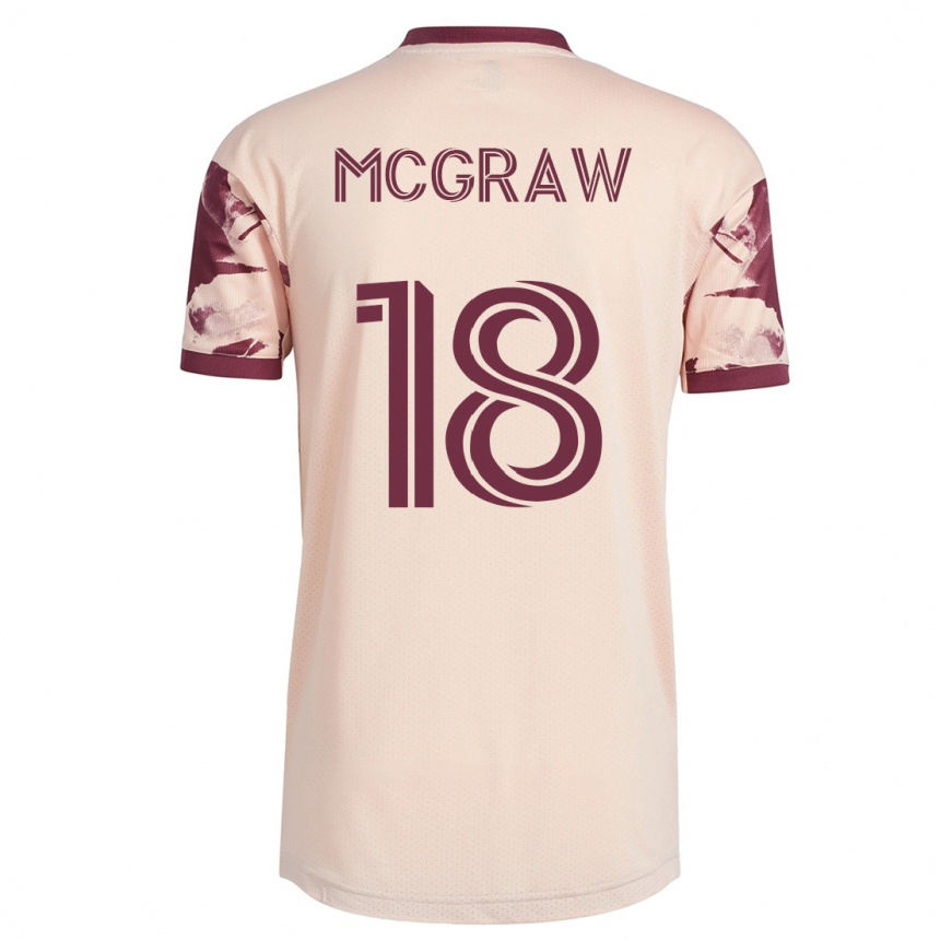Herren Fußball Zac Mcgraw #18 Cremefarben Auswärtstrikot Trikot 2023/24 T-Shirt Luxemburg