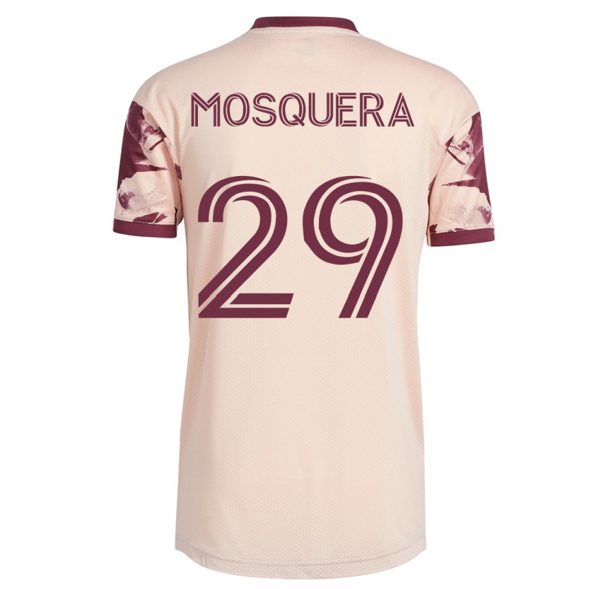 Herren Fußball Juan David Mosquera #29 Cremefarben Auswärtstrikot Trikot 2023/24 T-Shirt Luxemburg