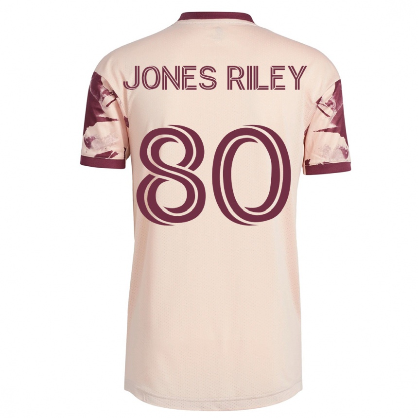 Herren Fußball Jaden Jones-Riley #80 Cremefarben Auswärtstrikot Trikot 2023/24 T-Shirt Luxemburg
