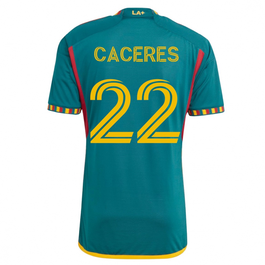 Herren Fußball Martín Cáceres #22 Grün Auswärtstrikot Trikot 2023/24 T-Shirt Luxemburg