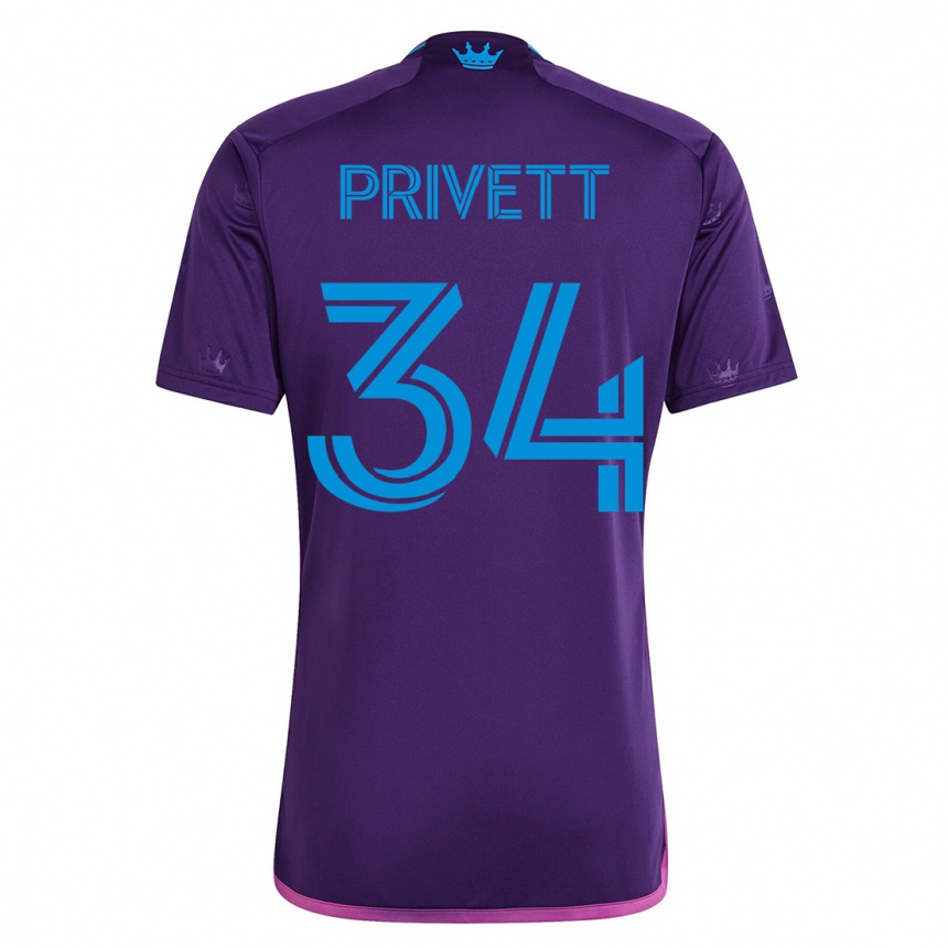 Herren Fußball Andrew Privett #34 Violett Auswärtstrikot Trikot 2023/24 T-Shirt Luxemburg