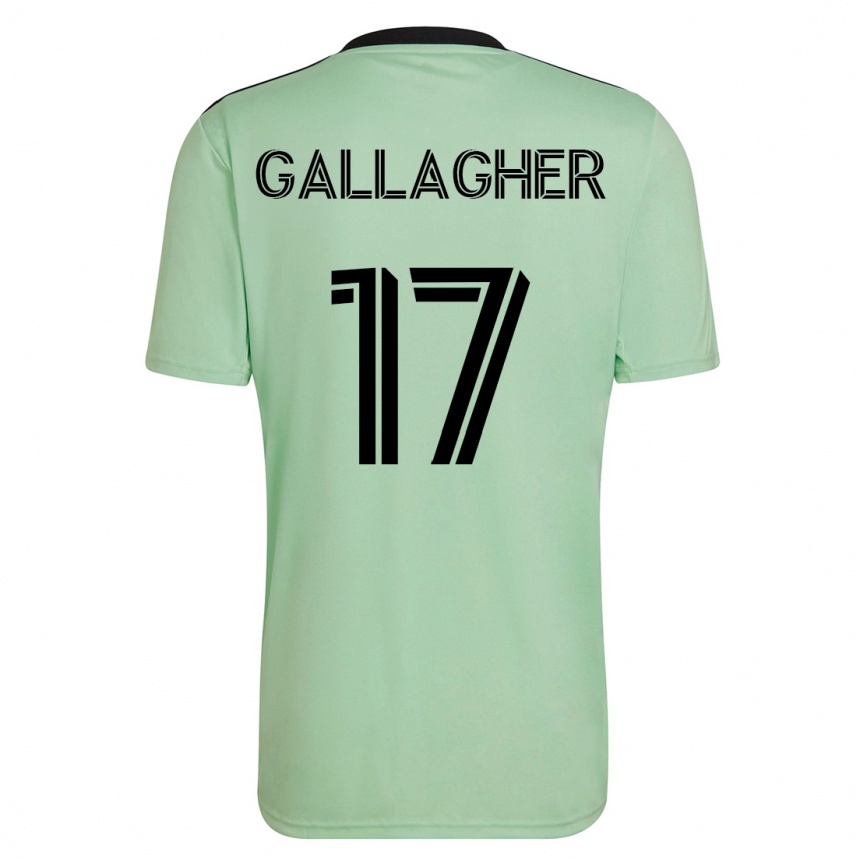 Herren Fußball Jon Gallagher #17 Hellgrün Auswärtstrikot Trikot 2023/24 T-Shirt Luxemburg