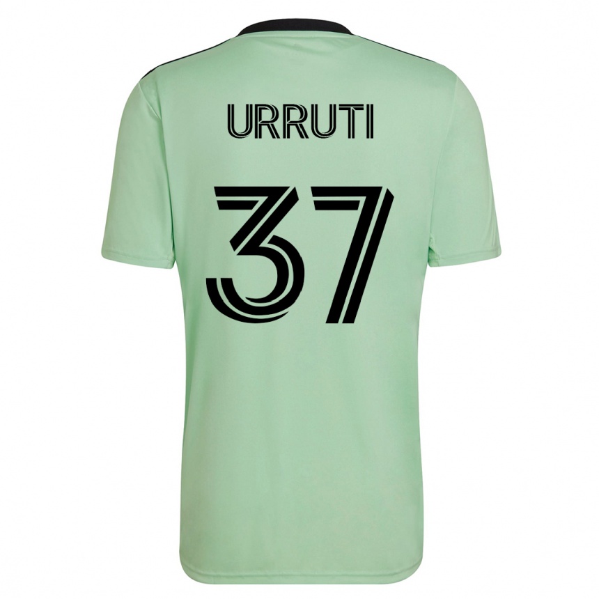 Herren Fußball Maximiliano Urruti #37 Hellgrün Auswärtstrikot Trikot 2023/24 T-Shirt Luxemburg