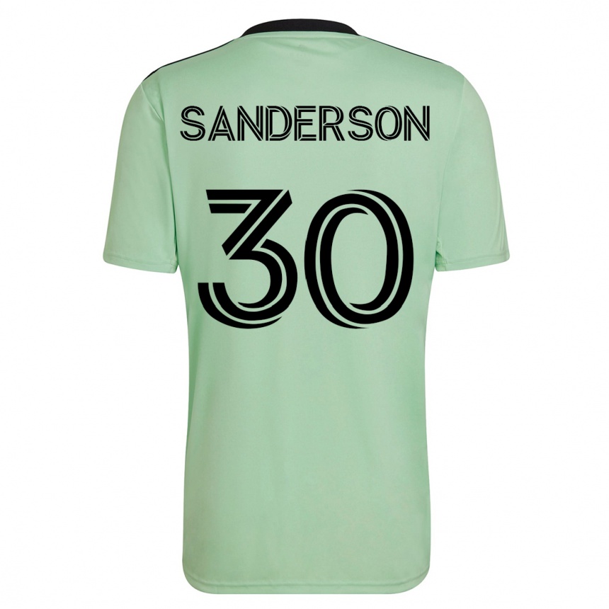 Herren Fußball Spencer Sanderson #30 Hellgrün Auswärtstrikot Trikot 2023/24 T-Shirt Luxemburg