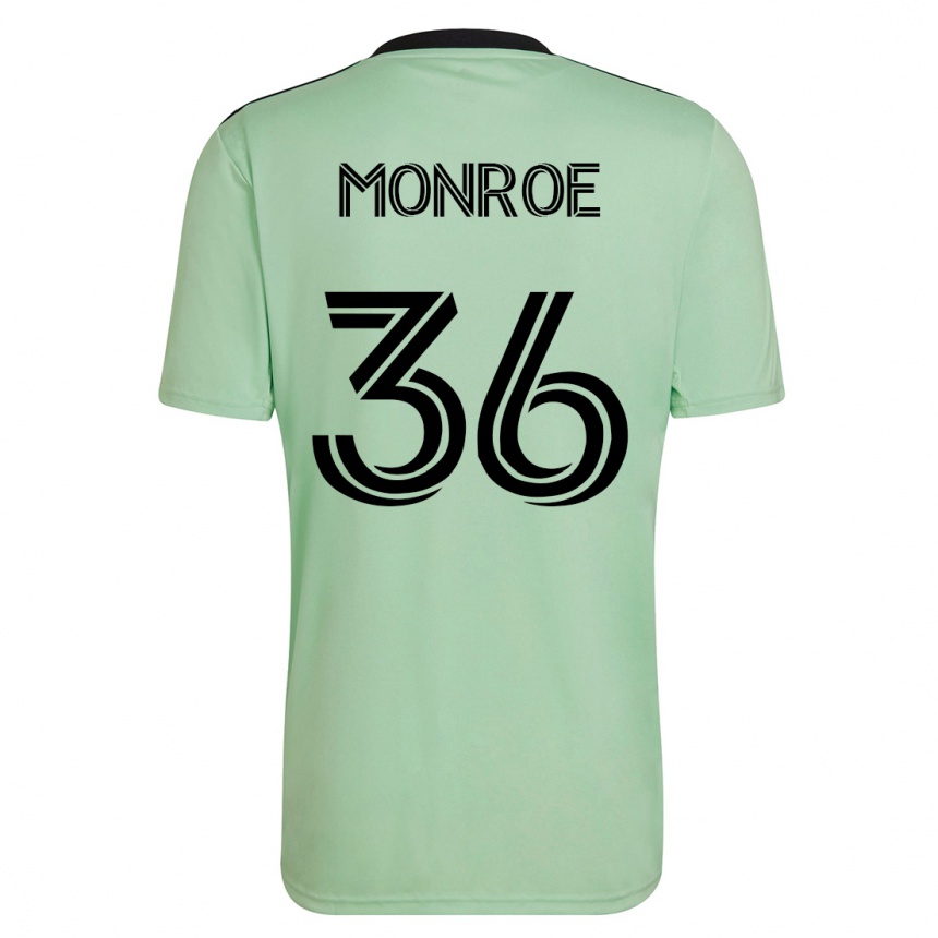 Herren Fußball Greg Monroe #36 Hellgrün Auswärtstrikot Trikot 2023/24 T-Shirt Luxemburg