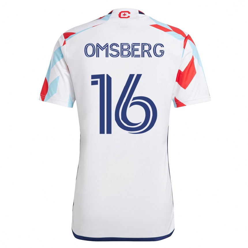 Herren Fußball Wyatt Omsberg #16 Weiß Blau Auswärtstrikot Trikot 2023/24 T-Shirt Luxemburg