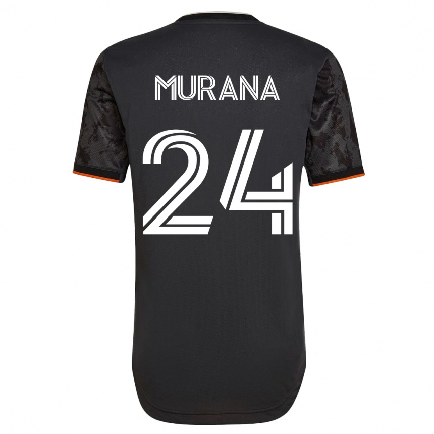 Herren Fußball Mujeeb Murana #24 Schwarz Auswärtstrikot Trikot 2023/24 T-Shirt Luxemburg