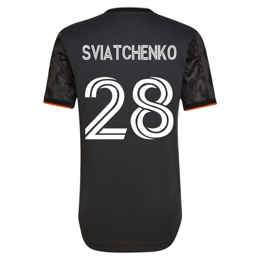Herren Fußball Erik Sviatchenko #28 Schwarz Auswärtstrikot Trikot 2023/24 T-Shirt Luxemburg