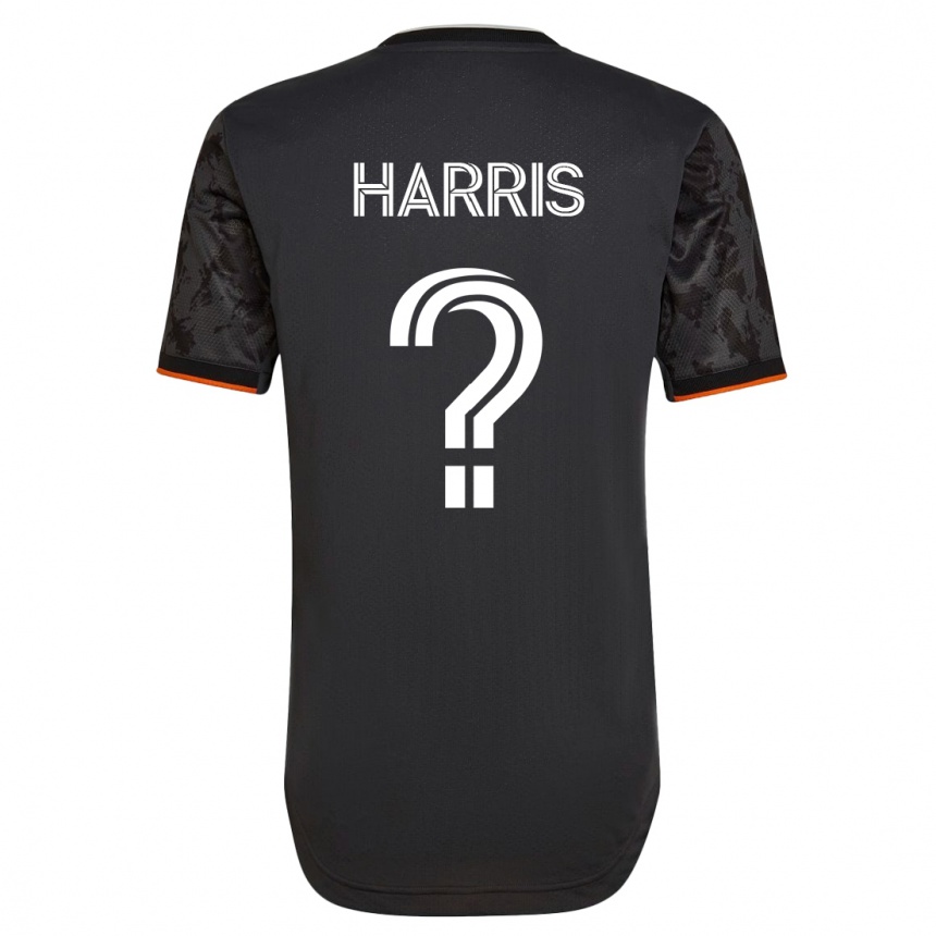 Herren Fußball Micah Harris #0 Schwarz Auswärtstrikot Trikot 2023/24 T-Shirt Luxemburg