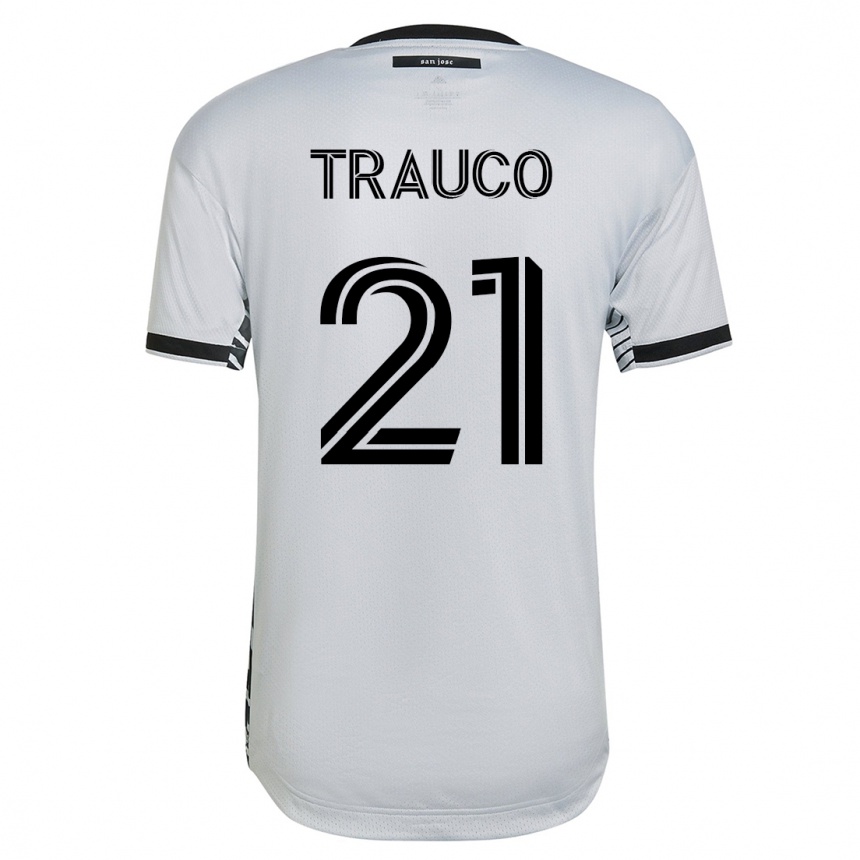 Herren Fußball Miguel Trauco #21 Weiß Auswärtstrikot Trikot 2023/24 T-Shirt Luxemburg