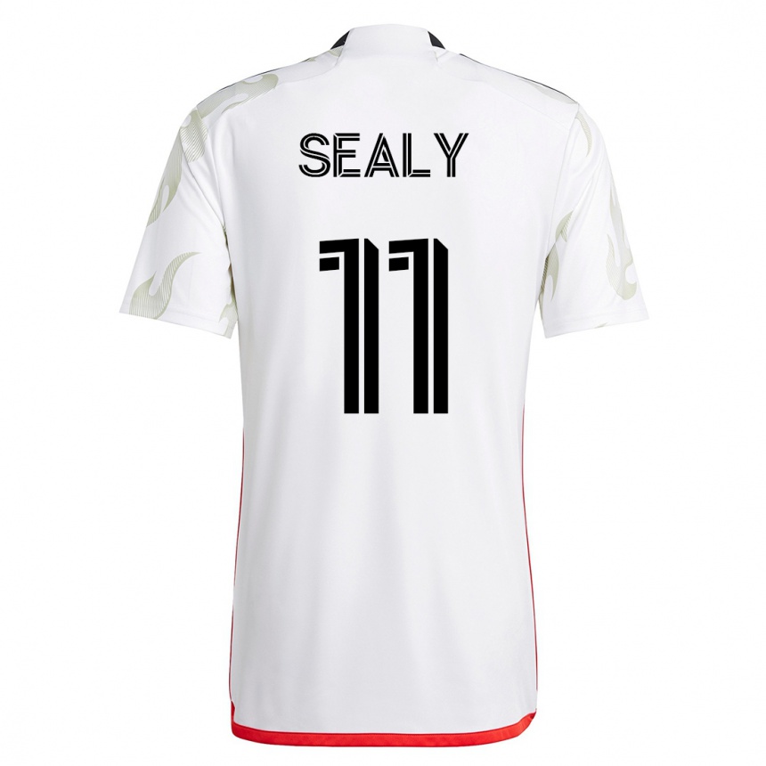 Herren Fußball Dante Sealy #11 Weiß Auswärtstrikot Trikot 2023/24 T-Shirt Luxemburg